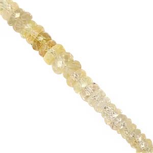 18cts Yellow Shaded Sapphire Graduated Faceted Rondelles Approx 2.5x1 to 4x1.5mm, 14cm Strand