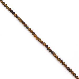 20cts Yellow Tigers Eye Plain Rounds Approx 3mm, 38cm Strand