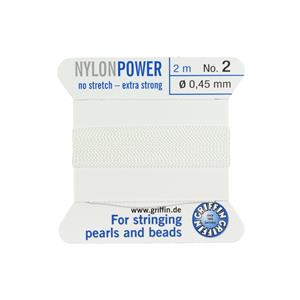 White Nylon Cord 0.45mm, 2m