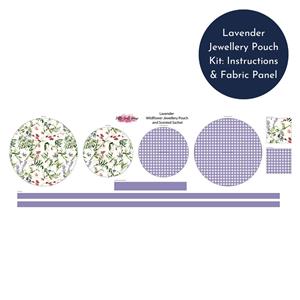 Amanda Little's Lavender Jewellery Pouch Kit: Instructions & Fabric Panel