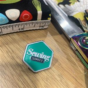 Green Sewing Street Logo Pin Badge