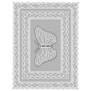 Swirl Frame with Butterfly - Sweet Dixie Cutting Die