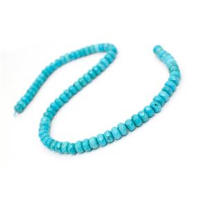 180cts Dyed Light Blue Magnesite Faceted Rondelles Approx 8x5mm, 38cm Strand