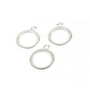 Silver Plated Base Metal Backless Bezels, Approx 21x26mm I.D Approx 17mm (3pk)