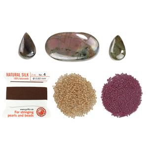 Purple Labradorite Cabochon & Seed Bead Project With Downloadable Instructions By Rachel Smith 