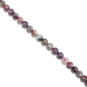 Afghan Plum Blossom Tourmaline Plain Rounds, Approx 10mm, 38cm Strand 250cts 