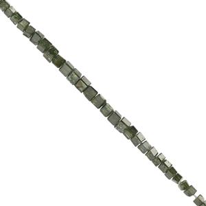 1.8cts Green Diamond Graduated Box Faceted Approx 1 to 2mm, 5cm Strand with Spacers