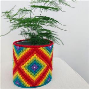 Crafting with Lyndsey Bargello Plant Pot Kit - Bright