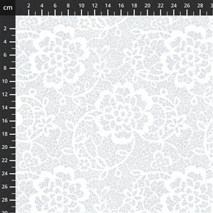 Touch of White V Large Floral Extra Wide Backing Fabric 0.5 (274cm)