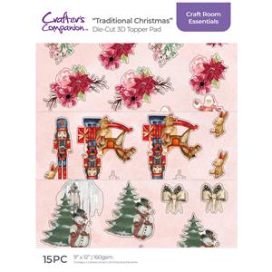 Crafters Companion 3D Topper Pad - Traditional Christmas - 240 Elements