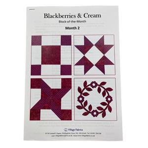 Village Fabrics Block of the Month 2 Blackberries & Cream