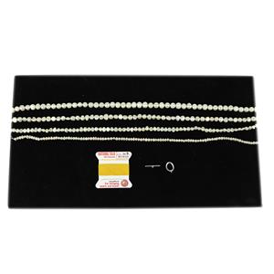 Sunshine Pearls; 4 x 38cm Strands Freshwater Cultured Pearls, Sterling Silver Oval Style Toggle Clasp & Silk Thread