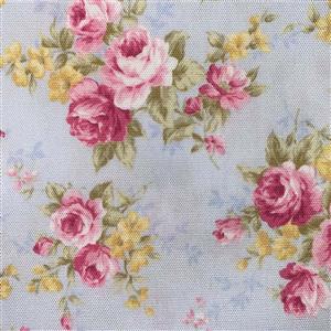 Floral Story Rose Bunches On Sky Fabric 0.5m - Sewing Street exclusive