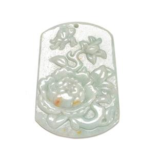 140cts Type A Master Carving  Jadeite Butterfly & Flower Pendant Approx 38x54mm, 1pc