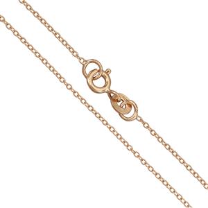 Rose Gold Flash Sterling Silver Cable Chain, Approx 18Inch