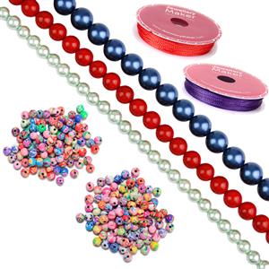 Mixed Colour Flower Bead & Shell Pearl Project With Downloadable Instructions By Debbie Kershaw 