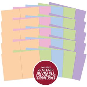 Hunkydory A5 Card Blanks & Envelopes - Pastels x 25 