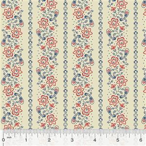 Kingston Floral on Ivory Fabric 0.5m