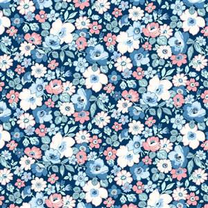 Liberty Heirloom 3 Hedgerow Bloom Blue Fabric 0.5m