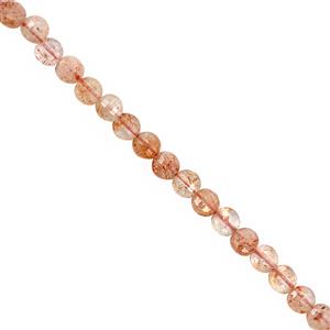 22cts Sunstone Faceted Flat Coin Approx 4mm, 30cm Strand