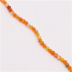 122cts Orange Banded Agate Plain Round Approx 4mm, 1m Strand