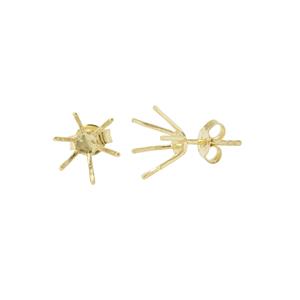 9ct Gold Round Earrings Mount (To fit 8x8mm gemstone)