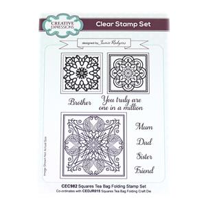 Creative Expressions Jamie Rodgers Square Teabag 6 in x 8 in Stamp Set 