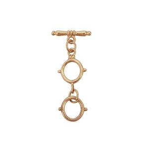 Rose Plated Gold 925 Sterling Silver Extender Toggle Clasp, Approx 17x34mm, 1pc