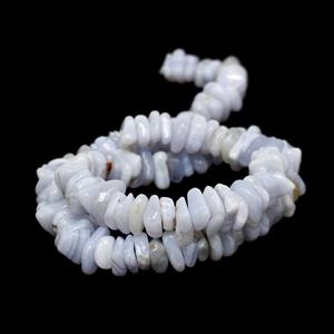 269cts Blue Lace Agate Flat Nuggets Approx 8x12mm, 38cm Strand
