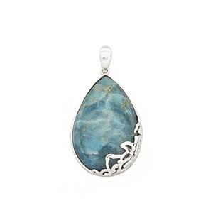 61.05cts Large Gemstone Pear Taolagnaro Apatite 925 Sterling Silver Pendant Approx 41x16mm