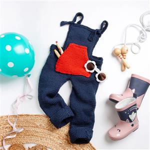 Wool Couture Soft Play Dungarees Knitting Kit (Size 5 Years) With Free Knitting Needles Worth £6