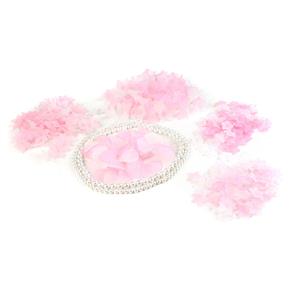 Luscious Lucite -Pink & White Shades Lucite Flowers & White Shine Shell Pearl Plain Rounds