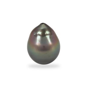 Tahitian Cultuerd Pearl Half-Drilled Drop, Approx 10x12mm (Pack of 1 )