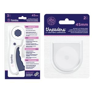 Threaders Universal 45mm Rotary Cutter Bundle with Free Replacement Blades
