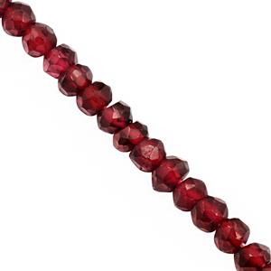 45cts Rhodolite Garnet Faceted Round Approx 3x2.5 to 4x3mm, 31cm Strand