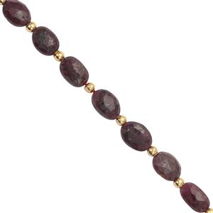40cts Natural Madagascar Ruby Graduated Oval Faceted Approx 5x4 to 9x7mm, 19cm Strand with Spacer 