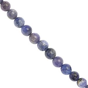 125cts Tanzanite Plain Round Approx 6 to 8mm, 33cm Strand.