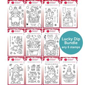 Woodware Norman Gnome Lucky Dip Bundle of 6 stamps (6