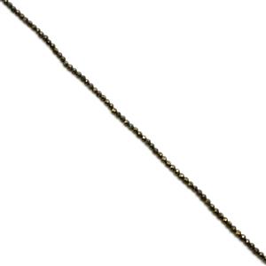 20cts Pyrite Faceted Rounds Approx 2mm, 38cm Strand