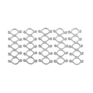 Silver Plated Base Metal Wave Spacer Beads, 25pcs