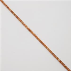50cts Orange Colour Aventurine Heshi Beads, Approx 4x2mm, 38cm strand