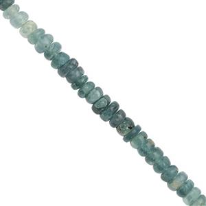28cts Grandidierite Smooth Rondelles Approx 3x1 to 4.5x2mm, 18cm Strand