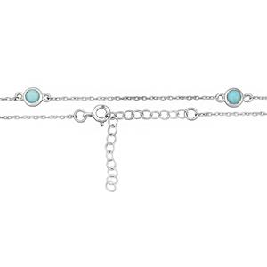 925 Sterling Silver Necklace With 2cts Arizona Turquoise Station 18Inch