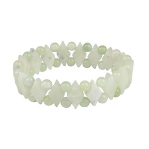Serpentine Double Drilled Kite & Round Bead Stretch Bracelet