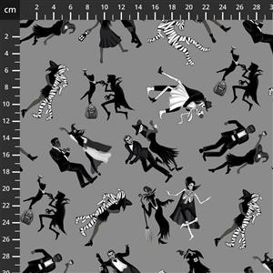 Henry Glass Halloween Ball Collection Scary Silhouettes Fabric 0.5m