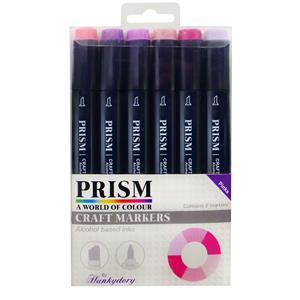 Prism Craft Markers - Pinks, Contains 6 Prism Craft Markers in co-ordinating Pink Shades