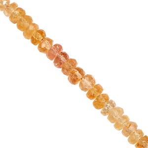 28cts Imperial Topaz Faceted Rondelles 1x2.5 to 3x5mm, 17cms Strand 