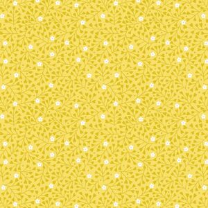 Lewis & Irene Spring Treats Vines Yellow Fabric 0.5m