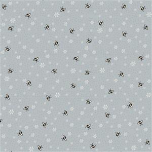 Lynette Anderson Corner Of The Woods Busy Bee's Periwinkle Fabric 0.5m