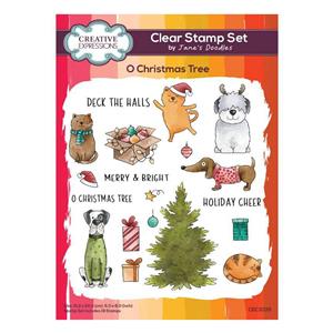 Creative Expressions Jane's Doodles O Christmas Tree 6 in x 8 in Clear Stamp Set 